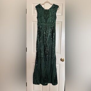 Baltic Born Alessia Emerald Green Sequin Evening Gown